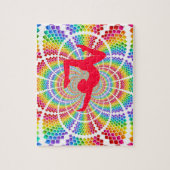 Gymnastiek kleurige puzzel voor meisjes. legpuzzel (Verticaal)