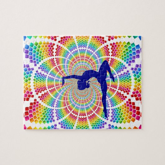 Gymnastiek kleurige puzzel voor meisjes. legpuzzel (Horizontaal)