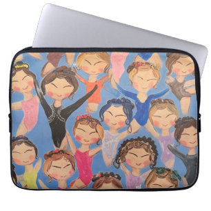 Gymnastiek kleurrijk patroon cadeau laptop sleeve