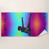 Gymnastiek Kleurrijke Word Art Strandlaken (Voorkant)