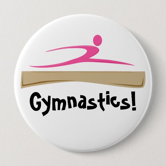 Gymnastiek! Knoop Ronde Button 4,0 Cm (Voorkant)