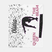 Gymnastiek Koningin Beam Silver Stars Fleece Deken (Voorkant)