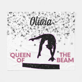 Gymnastiek Koningin Beam Silver Stars Fleece Deken