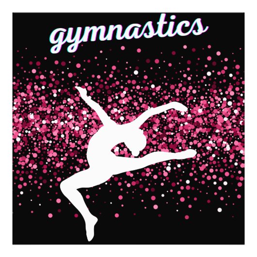 Gymnastiek Leap Pink Glitter Foto Afdruk (Voorkant)