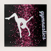 Gymnastiek Leap Pink Glitter Legpuzzel (Horizontaal)