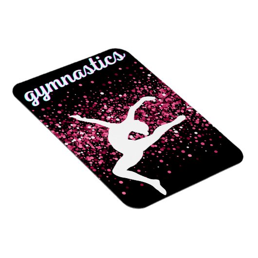 Gymnastiek Leap Pink Glitter Magneet (Rechterzijde)