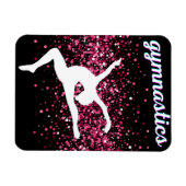 Gymnastiek Leap Pink Glitter Magneet (Horizontaal)