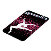 Gymnastiek Leap Pink Glitter Magneet (Linkerzijde)