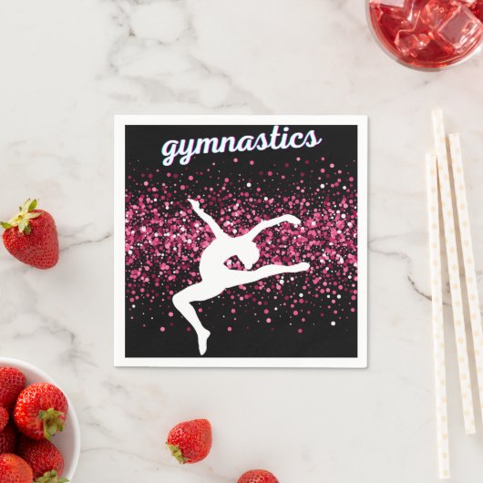 Gymnastiek Leap Pink Glitter Servet (Insitu)