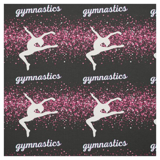 Gymnastiek Leap Pink Glitter Stof (Swatch)
