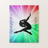 Gymnastiek licht puzzel met gepersonaliseerde naam legpuzzel (Verticaal)