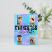 Gymnastiek Life Pastel Persoonlijke naam & 4 Foto Briefkaart (Staand voorkant)