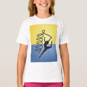 Gymnastiek lint Routine Meisjes T-shirt (Voorkant)