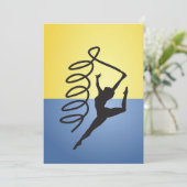 Gymnastiek lint routine uitnodigingen (Staand voorkant)