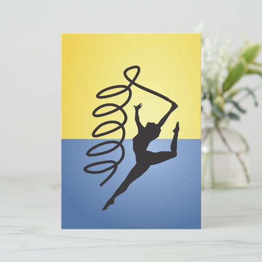 Gymnastiek lint routine uitnodigingen