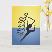 Gymnastiek lint routine Wenskaarten Kaart (Gele Bloem)