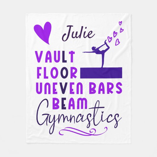 Gymnastiek Love Vault Floor Uneven Bars Beam Fleece Deken (Voorkant)
