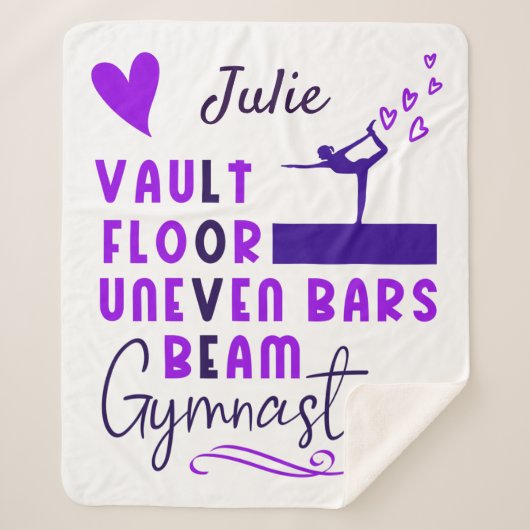 Gymnastiek Love Vault Floor Uneven Bars Beam Sherpa Deken (Voorkant)
