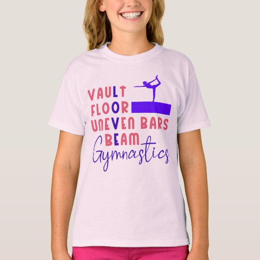 Gymnastiek Love Vault Floor Uneven Bars Beam T-shirt (Voorkant)