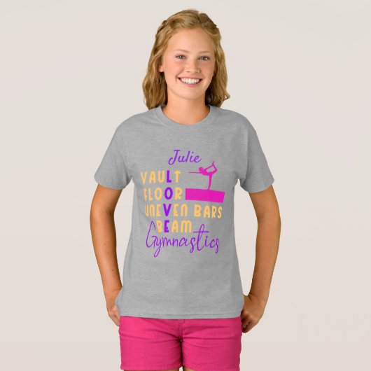 Gymnastiek Love Vault Vloer Oneffen Bars Beam T-SH T-shirt (Voorkant volledig)