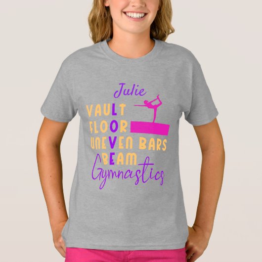 Gymnastiek Love Vault Vloer Oneffen Bars Beam T-SH T-shirt (Voorkant)