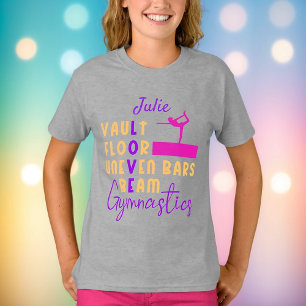 Gymnastiek Love Vault Vloer Oneffen Bars Beam T-SH T-shirt