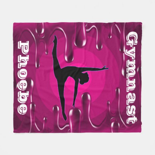 Gymnastiek Magenta Natverf Fleece Deken (Voorkant (Horizontaal))