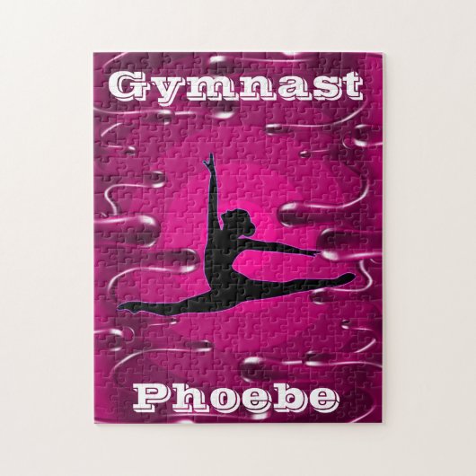 Gymnastiek Magenta Natverf Legpuzzel (Verticaal)