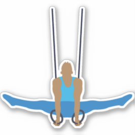 Gymnastiek Male Gymnast op Rings Sticker