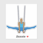 Gymnastiek Male Gymnast op Rings Sticker (Vel)
