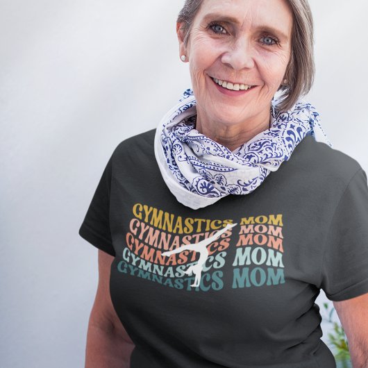 Gymnastiek mam Handstandaard Retro Wave Typografie T-shirt