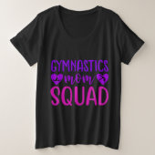 Gymnastiek mam Quote met roze en Paarse tekst Grote Maat T-shirt (Design voorkant)