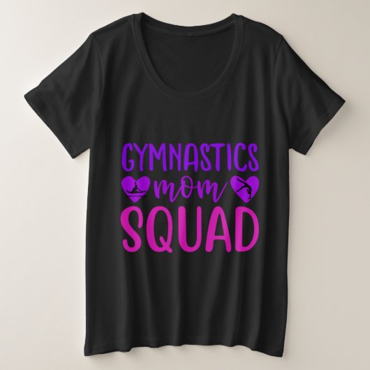 Gymnastiek mam Quote met roze en Paarse tekst Grote Maat T-shirt (Design voorkant)