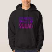 Gymnastiek mam Quote met roze en Paarse tekst Hoodie (Voorkant)