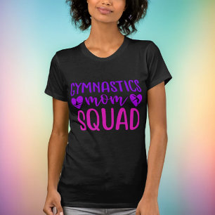 Gymnastiek mam Quote met roze en Paarse tekst T-shirt
