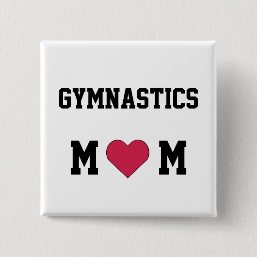 Gymnastiek mam vierkante button 5,1 cm (Voorkant)