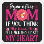 Gymnastiek mam vierkante sticker (Voorkant)