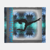 "Gymnastiek mama" fleece deken. (Voorkant (Horizontaal))