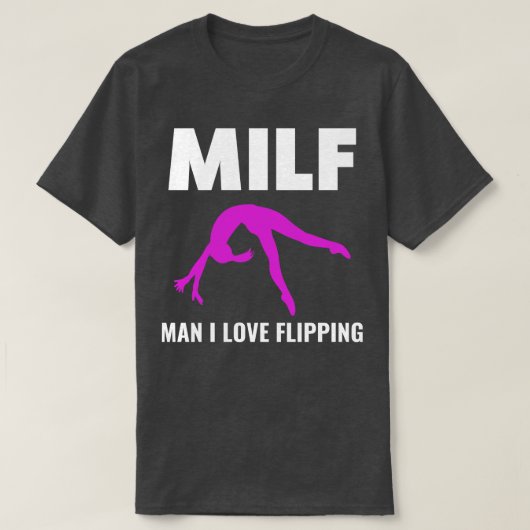 Gymnastiek Man Ik hou van Flipping Funny Cheerlead T-shirt (Design voorkant)