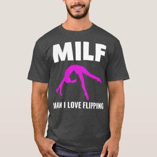Gymnastiek Man Ik hou van Flipping Funny Cheerlead T-shirt