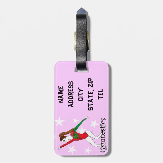 Gymnastiek meisje bagagelabel (Achterkant verticaal)