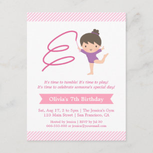 Gymnastiek meisje en lintje Kinderen van Birthday  Kaart