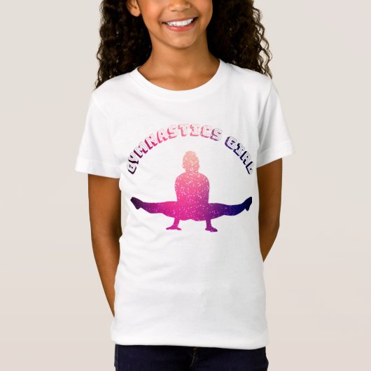 Gymnastiek Meisje Galaxy Roze Paarse T-shirt (Voorkant)