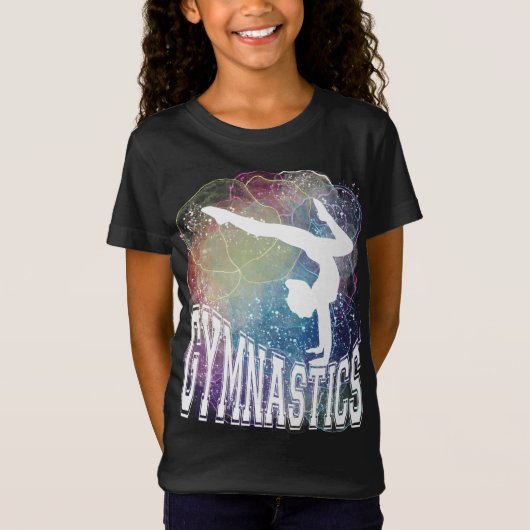 Gymnastiek Meisje Handstand Waterverf T-shirt (Voorkant)