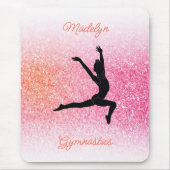 Gymnastiek meisje in Gymnast Leotard Pink Tangerin Muismat (Voorkant)