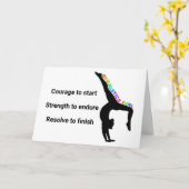 Gymnastiek Meisje Inspirerend Quote Kaart (Gele Bloem)