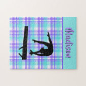 Gymnastiek Meisje Lila Paarse en Aqua Gepersonalis Legpuzzel (Horizontaal)