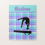 Gymnastiek Meisje Lila Paarse en Aqua Gepersonalis Legpuzzel (Verticaal)