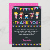 Gymnastiek meisje Meisroze Gym Bedankkaart (Voorkant / Achterkant)