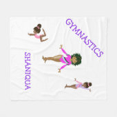 Gymnastiek Meisje op een WIT gepersonaliseerd Fleece Deken (Voorkant (Horizontaal))